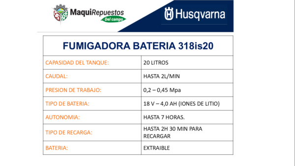 FUMIGADORA BATERIA 318is20 - Image 2