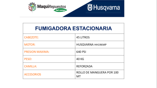 FUMIGADORA ESTACIONARIA HUSQVARNA - Image 2