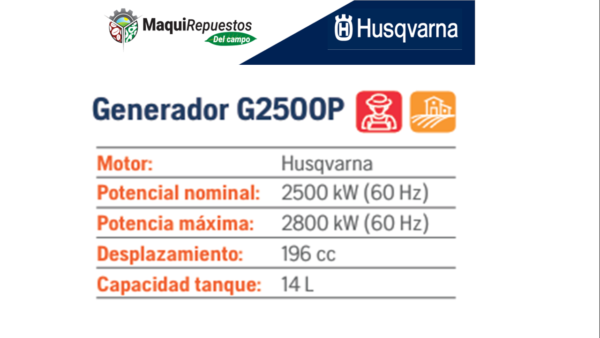GENERADOR HUSQVARNA 2500P - Image 2