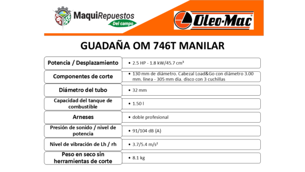 GUADAÑA OLEO MAC 746T MANILAR - Image 2