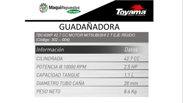 GUADAÑA TBC43XP MOTOR MITSUBISHI - Image 2