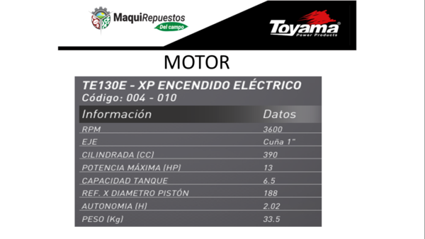 Motor de gasolina – TE130E-XP - Image 2