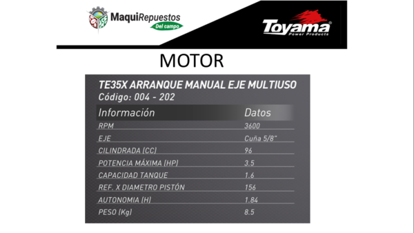 Motor de gasolina – TE35X - Image 2
