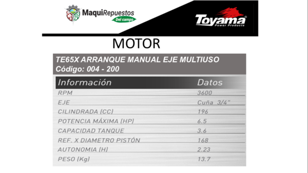 Motor de gasolina – TE65X - Image 2