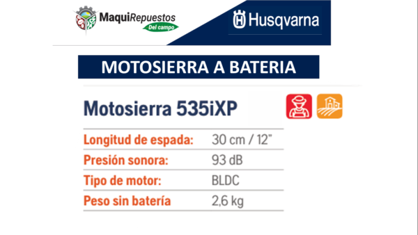 MOTOSIERRA BATERIA 535iXP HUSQVARNA - Image 2